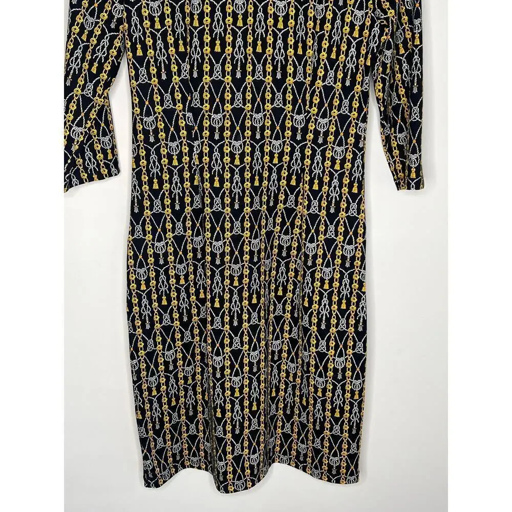 J. McLaughlin Catalyst Rope & Chain Link Signature Catalina Cloth Sheath Dress S